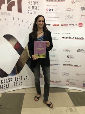 Katarina Stegnar ob prejemu nagrade - Foto: osebni arhiv