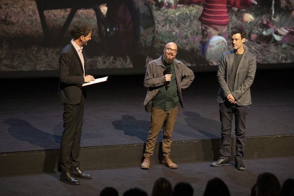 Leon Vidmar (režiser) in Kolja Saksida (producent) - Foto: Urška Boljkovac