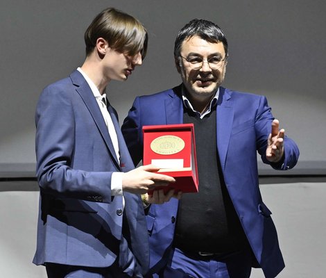 Posthumna podelitev nagrade za življenjsko delo montažerju Andriji Zafranoviću. Nagrado je prejel sin Antonio Zafranović. - Foto: Slobodan Jotić