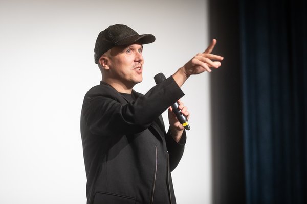 Režiser in scenarist Nejc Gazvoda je svoj tretji film najprej pokazal občinstvu v domačem kraju, Novem mestu. Foto Boštjan Pucelj